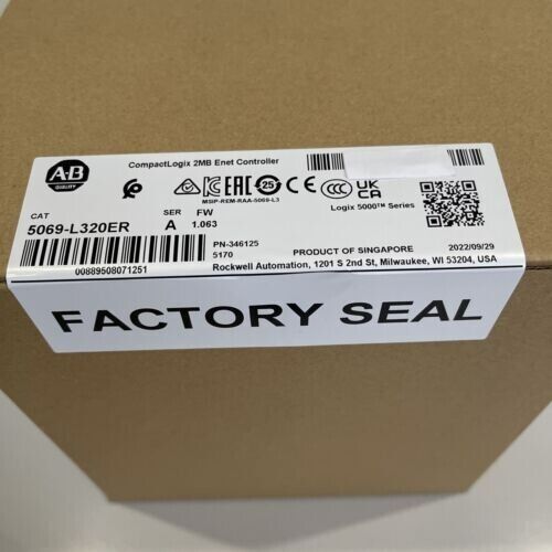 5069-L320ER /A CompactLogix 5380 Controller PLC 2MB Enet Processors New Sealed DHL / UPS / FedEx