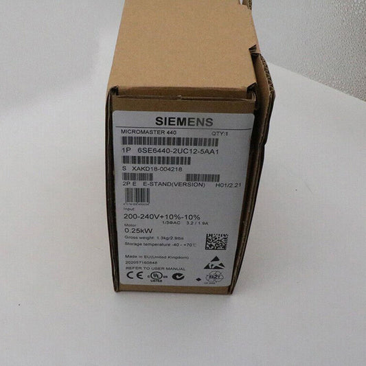 New Siemens MICROMASTER440 without filter 6SE6440-2UC12-5AA1 6SE6440-2UC12-5AA1