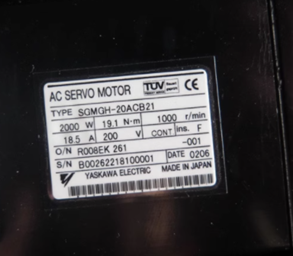 NEW YASKAWA SGMGH-20ACB21 AC Servo Motor UPS /  Fedex / DHL