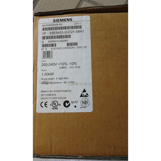 New Siemens MICROMASTER420 without filter 6SE6420-2UC21-5BA1 6SE6 420-2UC21-5BA1