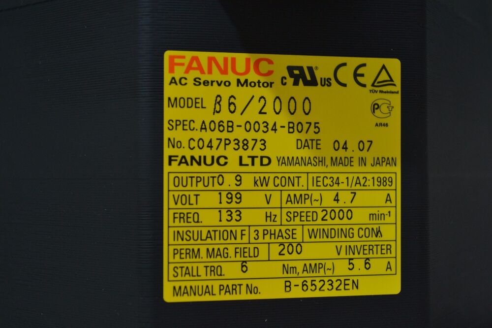 FANUC A06B-0034-B075 Servo Motor A06B0034B075 New In Box Expendited ShippingDHL / UPS / FedEx