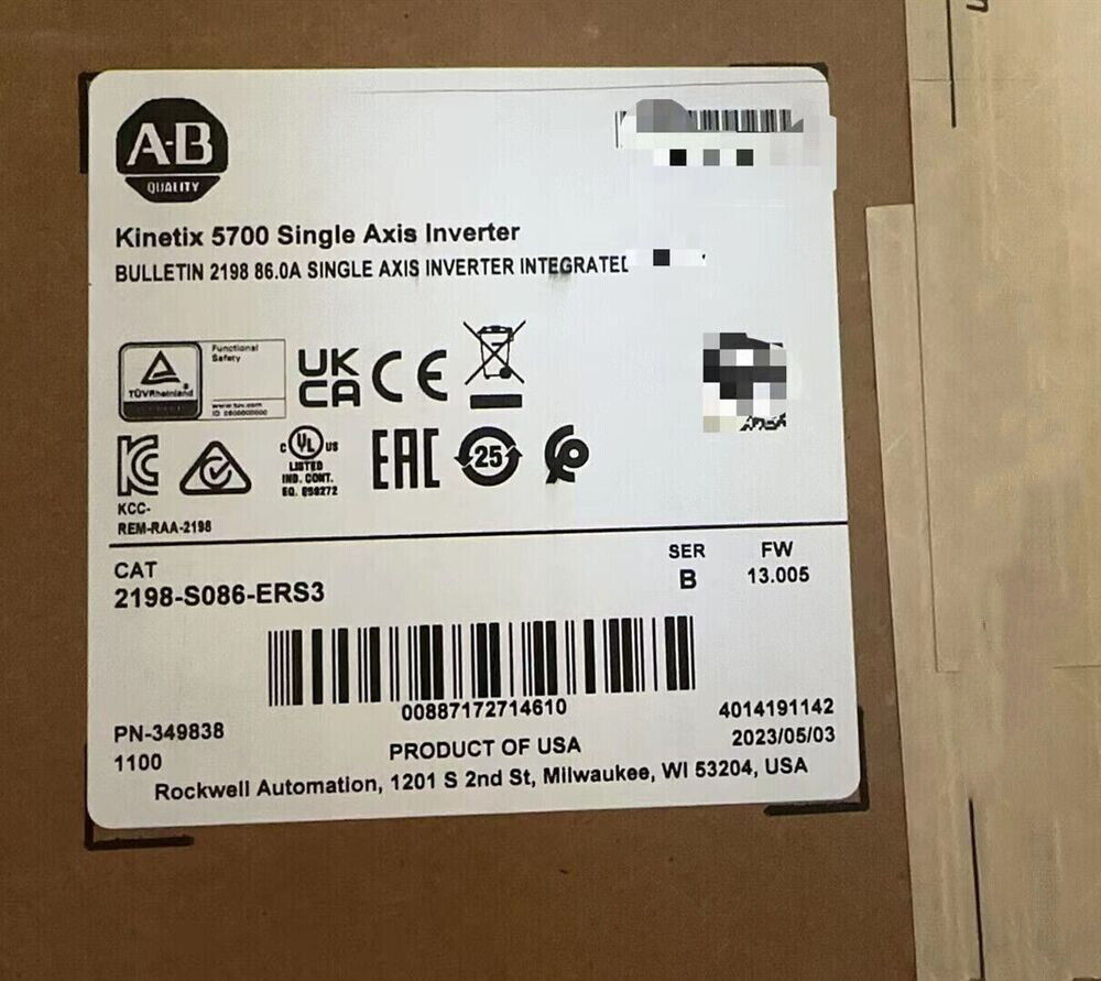 Allen Bradley 2198-S086-ERS3 Kinetix 5700 Inverter AB 2198S086ERS3 New Sealed Fedex or DHL