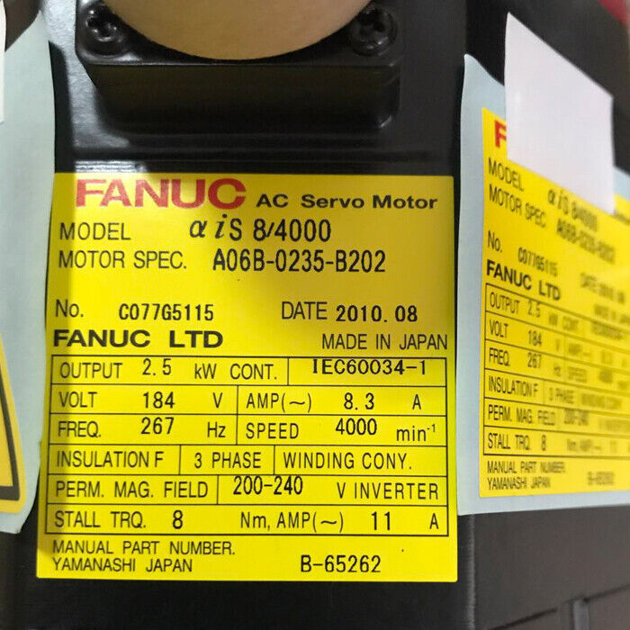 NEW FANUC A06B-0235-B202#0100 SERVO MOTOR A06B0235B202#0100 EXPEDITED SHIPPINGDHL / UPS / FedEx