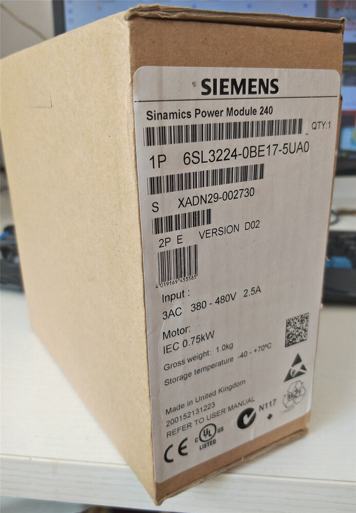 New Siemens 6SL3224-0BE17-5UA0 6SL3 224-0BE17-5UA0 G120 PM 240 Power Module