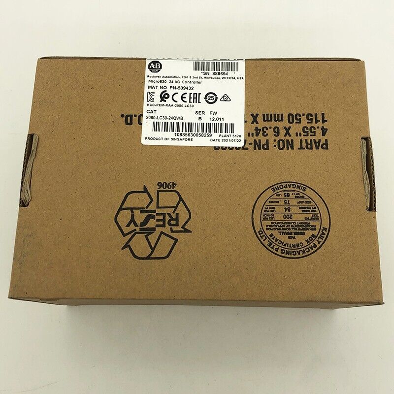 New Factory Sealed AB 2080-LC30-24QWB Micro830 24 I/O Controller In Box Surplus DHL / UPS / FedEx