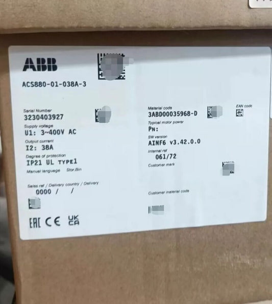 ACS880-01-038A-3 brand new ABB frequency converter with box, free shipping