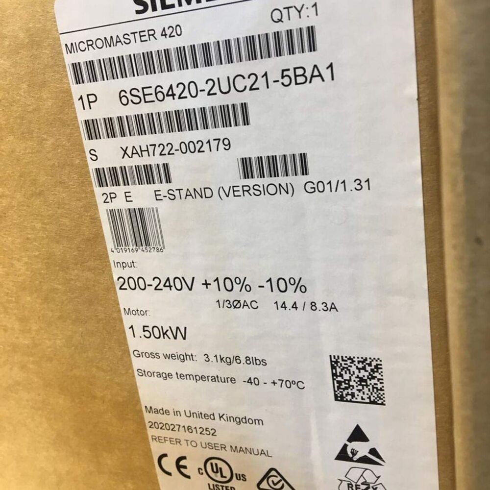 NEW Siemens 6SE6 420-2UC21-5BA1 Inverter 2Hp 230v 3 Phase DHL / UPS / FedEx