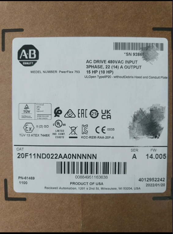 Allen Bradley 20F11ND022AA0NNNNN New In Box 1Pcs Free Expedited Ship AC Drive DHL / UPS / FedEx