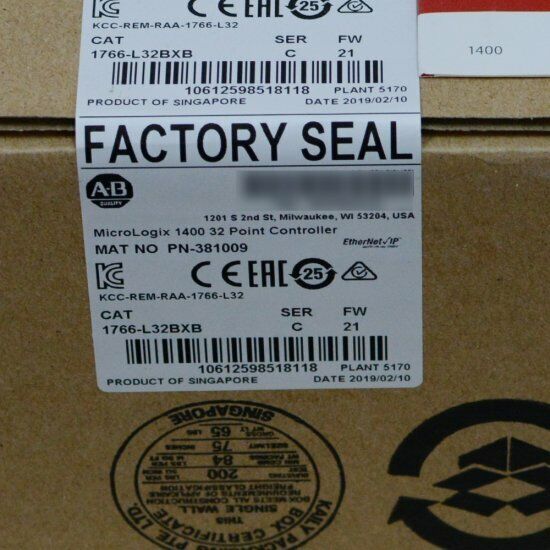 New Allen-Bradley AB 1766-L32BXB MicroLogix 1400 Controller 1766L32BXB US STOCK DHL / UPS / FedEx