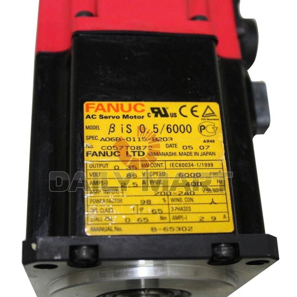 Used FANUC AC SERVO MOTOR A06B-0115-B203