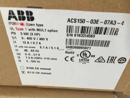 ONE NEW ABB Inverter ACS150-03E-07A3-4 3KW