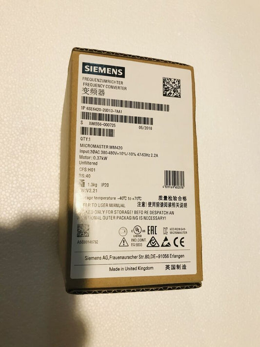 New Siemens MICROMASTER 6SE6420-2UD13-7AA1 IN STOCK Fast shipping Fedex / DHL