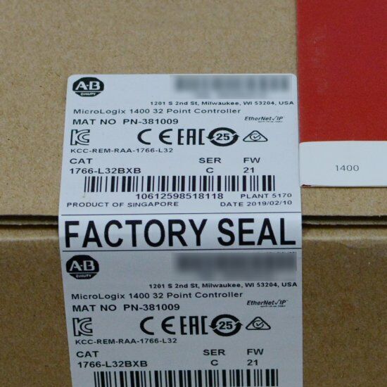 New Allen-Bradley AB 1766-L32BXB MicroLogix 1400 Controller 1766L32BXB US STOCK DHL / UPS / FedEx