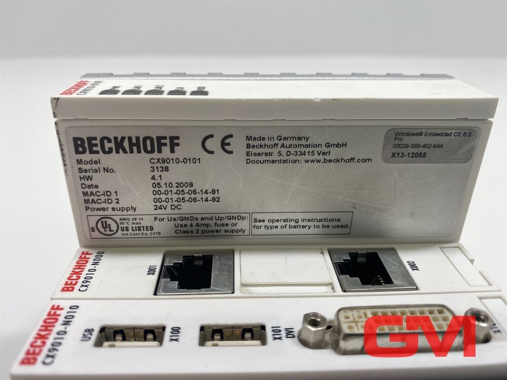 Beckhoff CPU Module CX9010-0101 CX9010-N010 +CX9010-N00 Hw 4.1