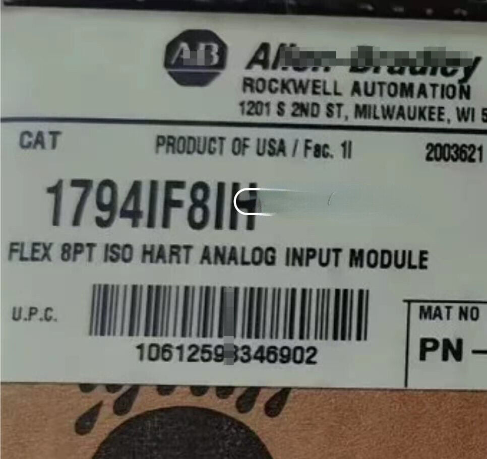 AB 1794-IF8IH Allen Bradley 1794-IF8IH HART Analog Module FLEX I/O New 1794IF8IH DHL / UPS / FedEx