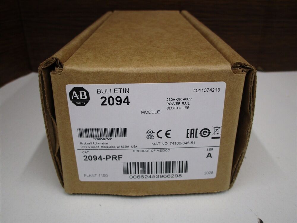 ALLEN BRADLEY 2094-PRF Slot Filler Power Rail 230V or 460V Ser A NEW AB 2094-PRF DHL / UPS / FedEx