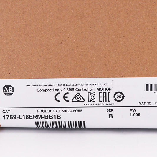 Allen-Bradley 1769-L18ERM-BB1B CompactLogix 0.5MB Controller AB 1769-L18ERM-BB1B DHL / UPS / FedEx