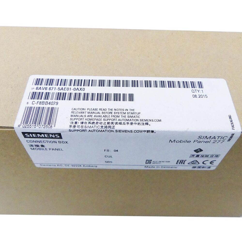 SIEMENS 6AV6671-5AE01-0AX0 6AV6 671-5AE01-0AX0 CONNECTOR BOX FS: 4-SEALED-- UPS / Fedex / DHL