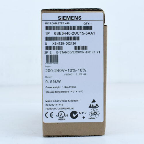 New Siemens 6SE6440-2UC15-5AA1 6SE6 440-2UC15-5AA1 MICROMASTER440 without filter