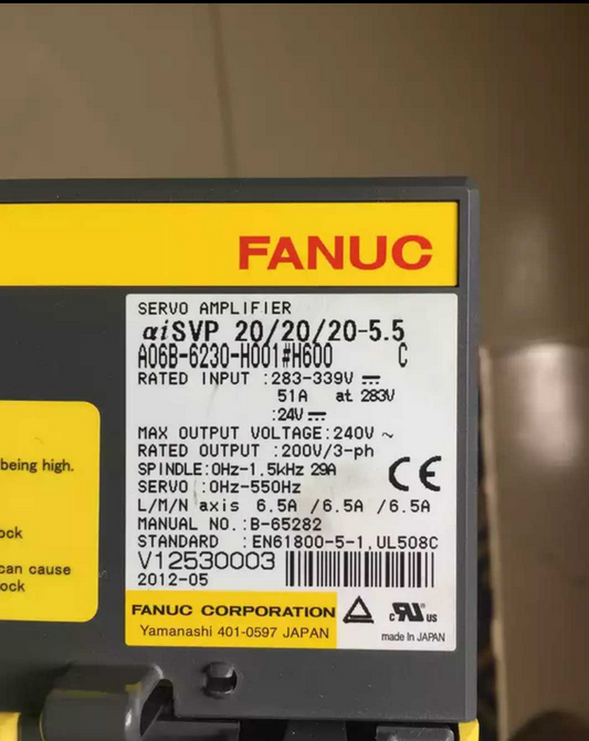 FANUC A06B-6230-H001#H600 Servo Drive New A06B6230H001H600 Expendited Shipping DHL / UPS / FedEx