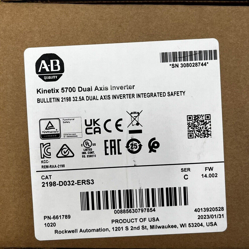 Allen-Bradley 2198-D032-ERS3 Kinetix 5700 Dual Axis Inverter 2198D032ERS3 Sealed DHL / UPS / FedEx