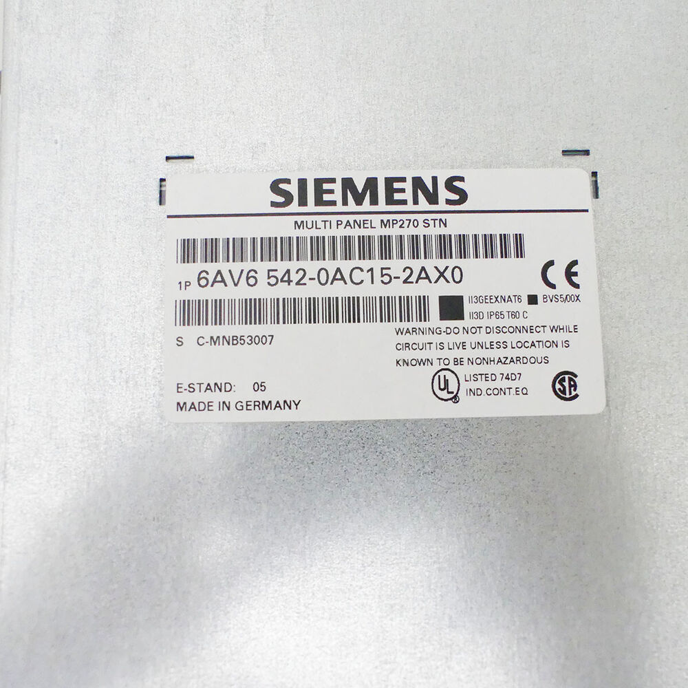 SIEMENS SIMATIC MP270 6AV6542-0AC15-2AX0 6AV6 542-0AC15-2AX0 FS: 05 -unused-- UPS / Fedex / DHL