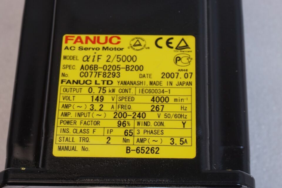 FANUC Used A06B-0205-B200 SERVO MOTOR TESTED A06B0205B200 UPS / DHL / Fedex