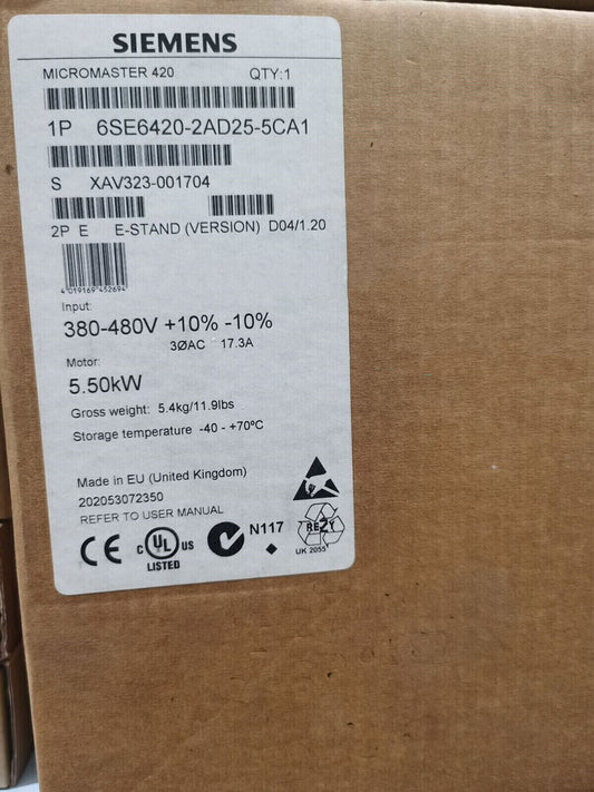 1PC Siemens 6SE6420-2AD25-5CA1 Inverter 6SE6 420-2AD25-5CA1 New