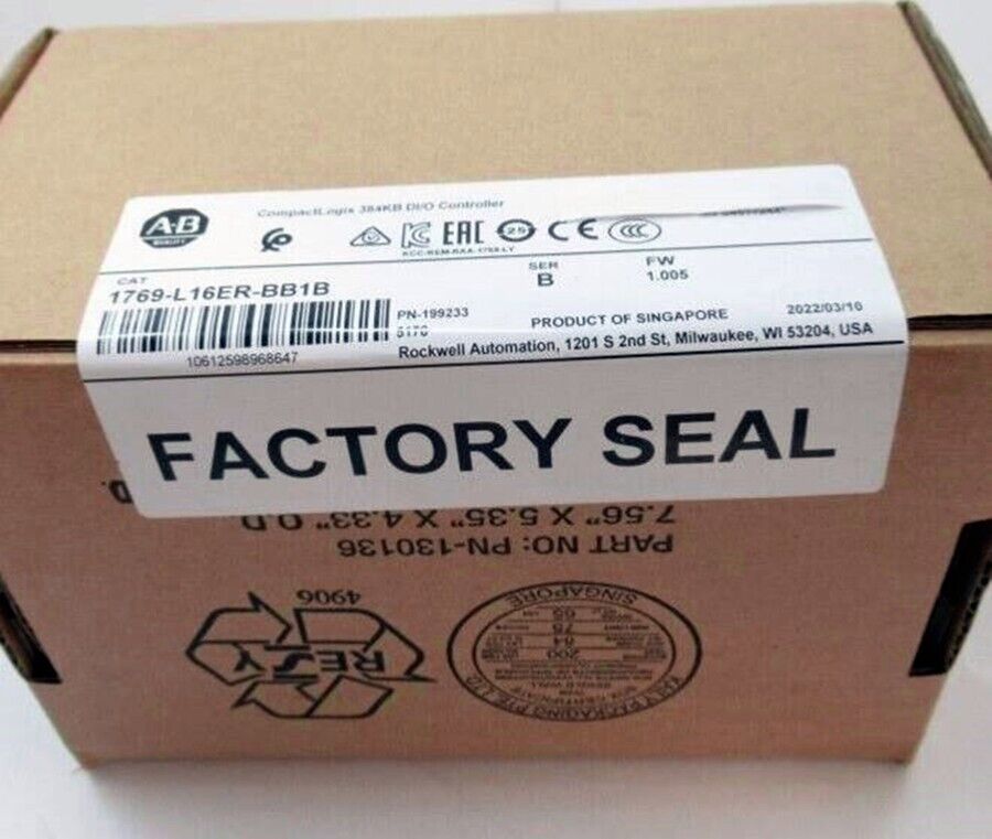 Factory Sealed Allen-Bradley 1769-L16ER-BB1B CompactLogix 384KB DI/O Controller DHL / UPS / FedEx