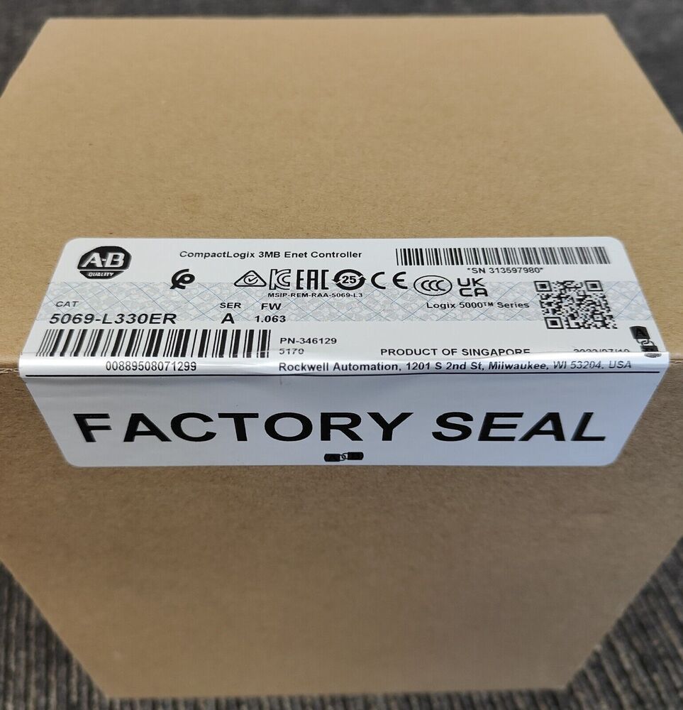 New Sealed Allen Bradley 5069-L330ER CompactLogix 3MB Controller DHL / UPS / FedEx