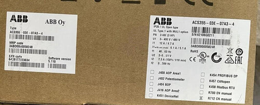 NEW ABB ACS355-03E-07A3-4 Inverter 3KW DHL / UPS / FedEx