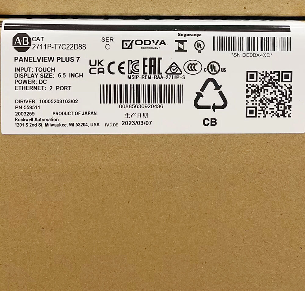 NEW Allen-Bradley 2711P-T7C22D8S PanelView Plus 7 Graphic Terminal US DHL / UPS / FedEx