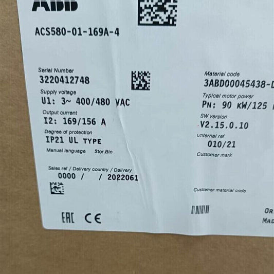 New ACS580-01-169A-4 ABB Frequency Converter ACS580-01-169A-4 Fast Shipping 1pcs