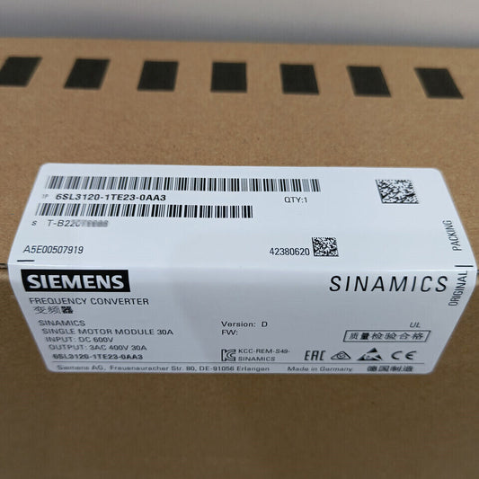 New Siemens 6SL3 120-1TE23-0AA3 6SL3120-1TE23-0AA3 SINAMICS S120 Double Motor