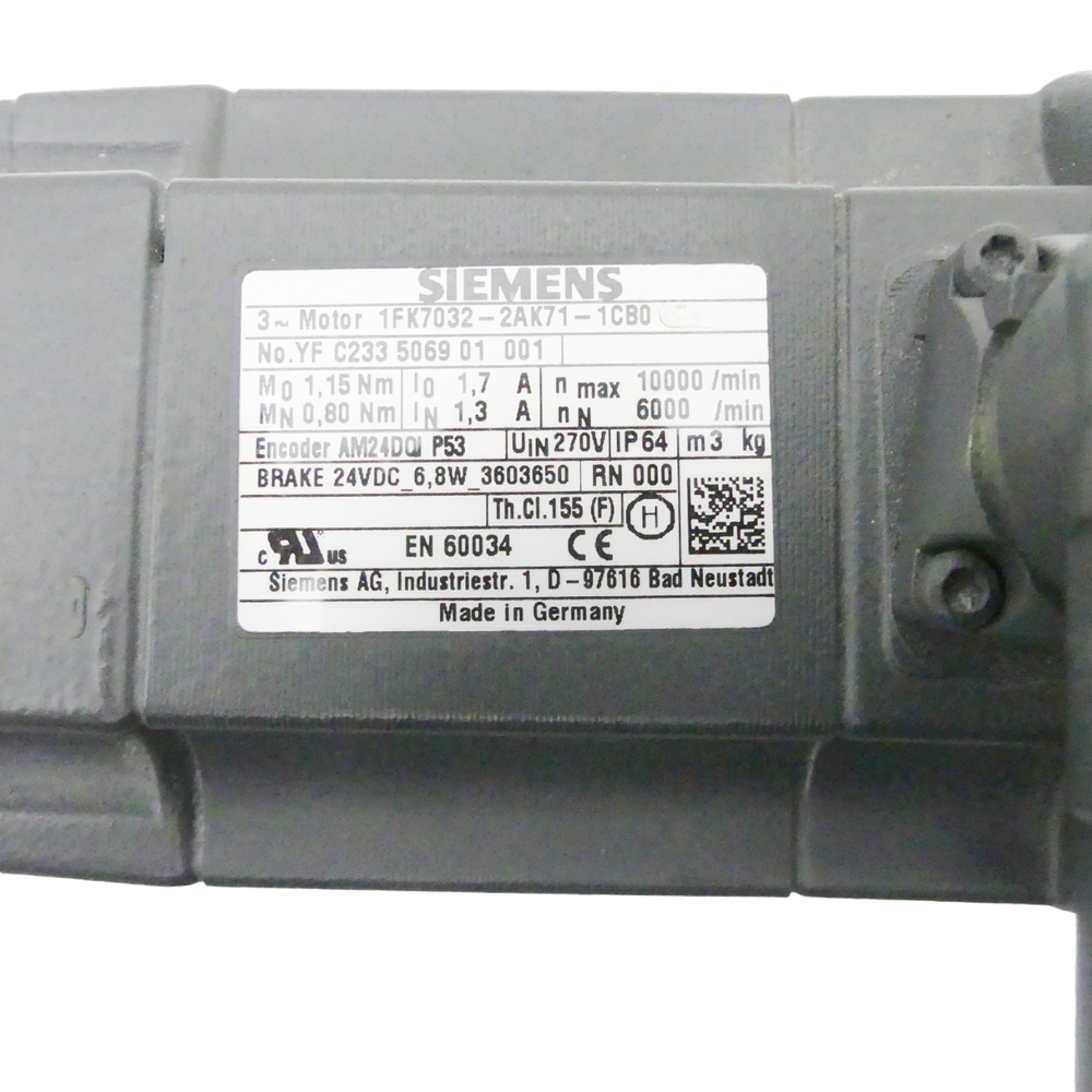 SIEMENS SIMOTICS 1FK7032-2AK71-1CB0 1FK7032-2AK71-1CB0 Synchronous Motor -new-- UPS / Fedex / DHL