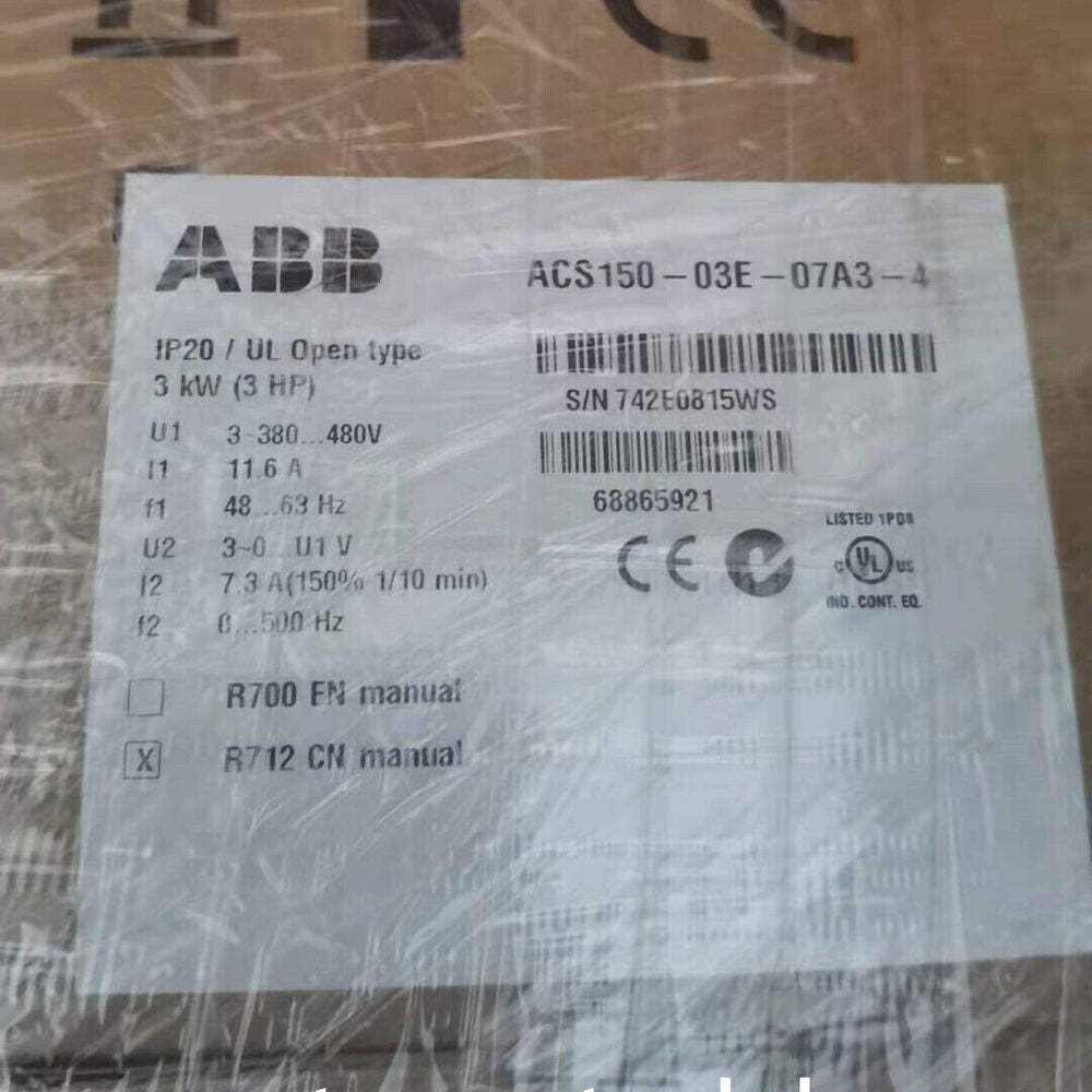 ACS150-03E-07A3-4 ABB Inverter Brand New ACS150-03E-07A3-4 Fast Shipping 1pcs