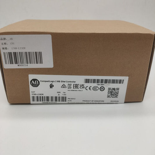 New Allen-Bradley 1769-L33ER SERA CompactLogix 2MB Enet Controller AB 1769L33ER DHL / UPS / FedEx