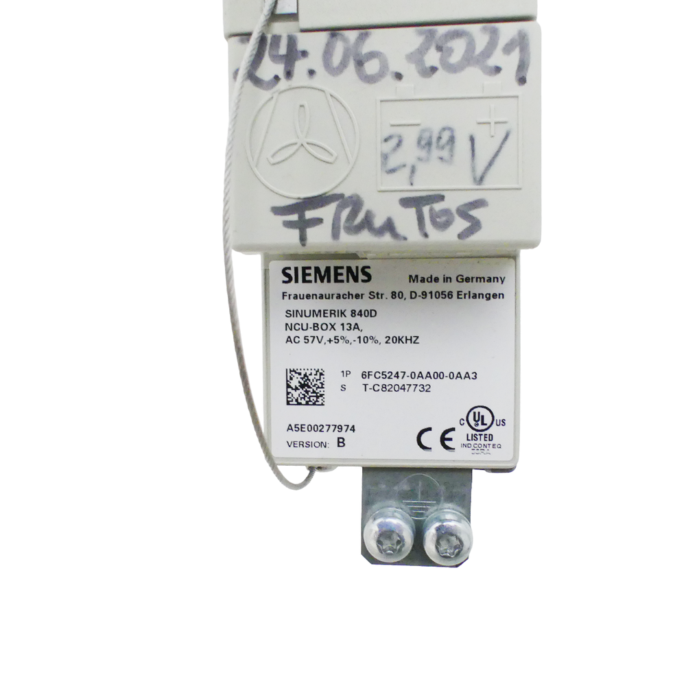 SIEMENS SINUMERIK 840D 6FC5247-0AA00-0AA3 6FC5 247-0AA00-0AA3 Vers: B -unused--  UPS /  Fedex / DHL