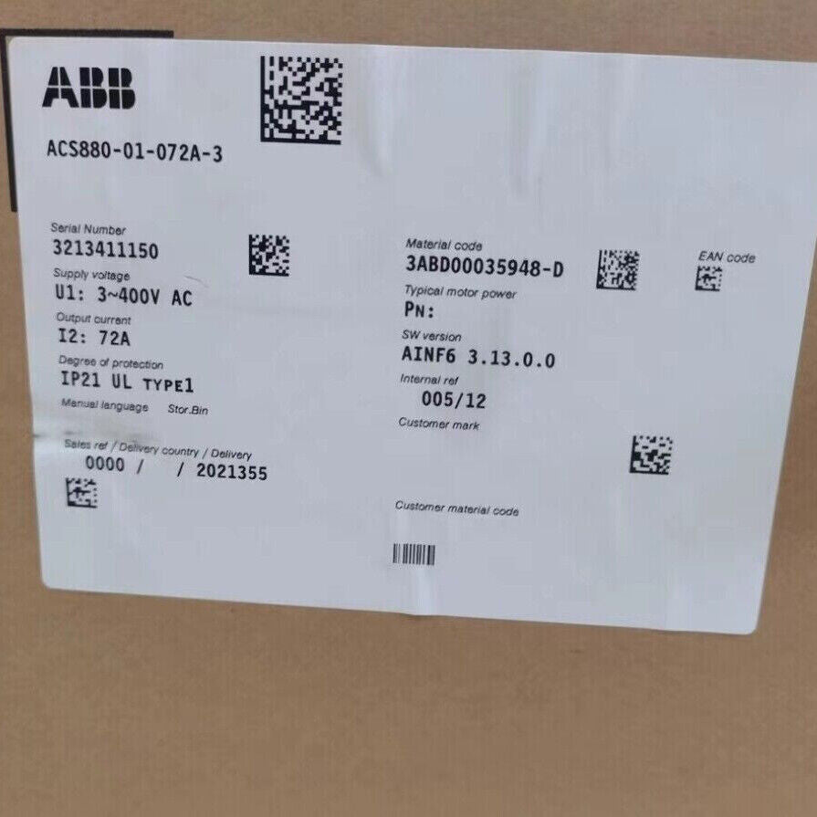 ABB ACS880-01-072A-3 Frequency Converter ACS880-01-072A-3 Fast Shipping 1pcs