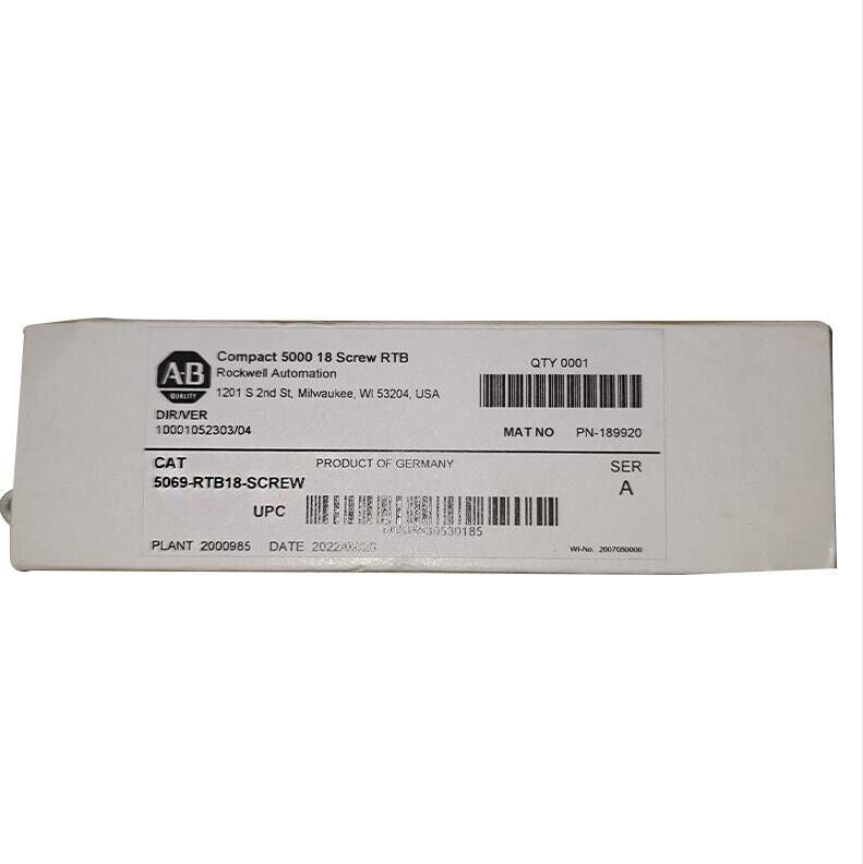 New Sealed Allen Bradley AB 5069-RTB18-SCREW /A Compact 5000 18-Screw Overstock DHL / UPS / FedEx