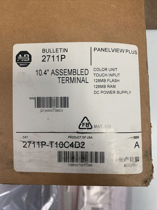 AB 2711P-T10C4D2 Panelview Plus 1000 Operator Interface Panel 2711PT10C4D2 DHL / UPS / FedEx