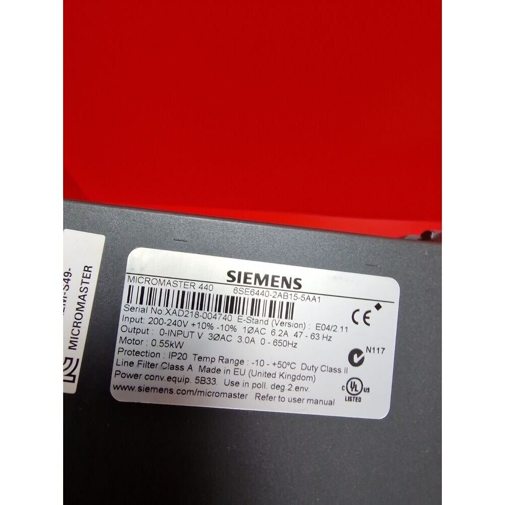 New Siemens MICROMASTER440 without filter 6SE6440-2AB15-5AA1 6SE6 440-2AB15-5AA1