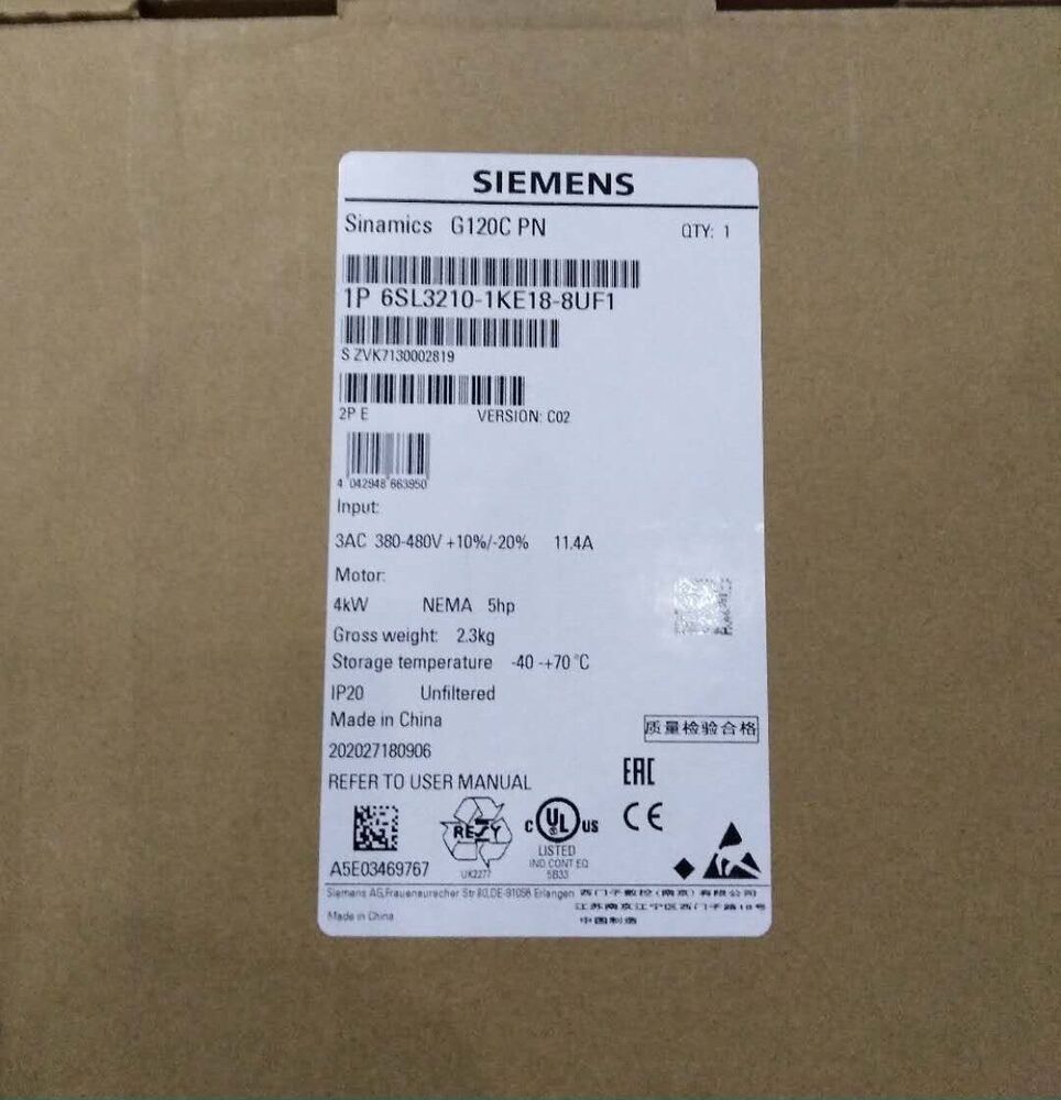 1PC NEW SIEMENS 6SL3210-1KE18-8UF1 INVERTER 6SL32101KE188UF1 EXPEDITED SHIPPING UPS / Fedex / DHL