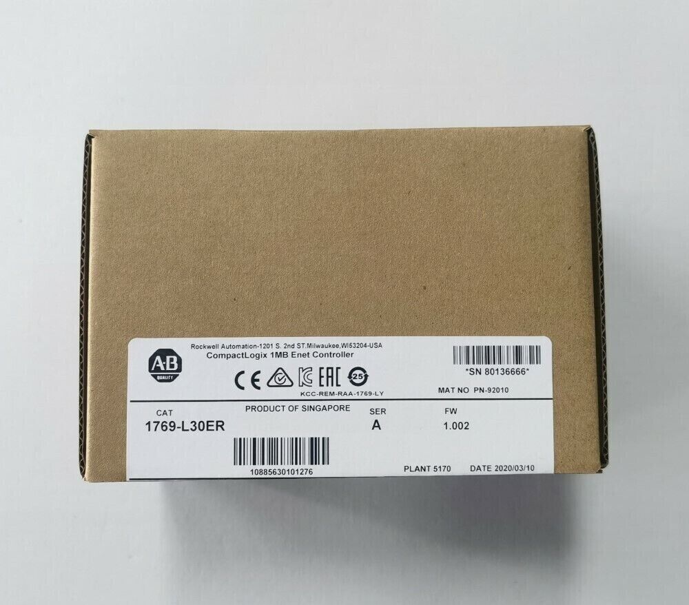 New Factory Sealed AB 1769-L30ER /A CompactLogix 1 MB ENet Controller 1769L30ER DHL / UPS / FedEx