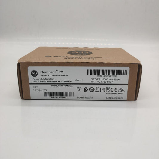 AB 1769-IR6 SER A CompactLogix 6 Pt RTD Module 1769IR6 New Factory Sealed Fedex or DHL