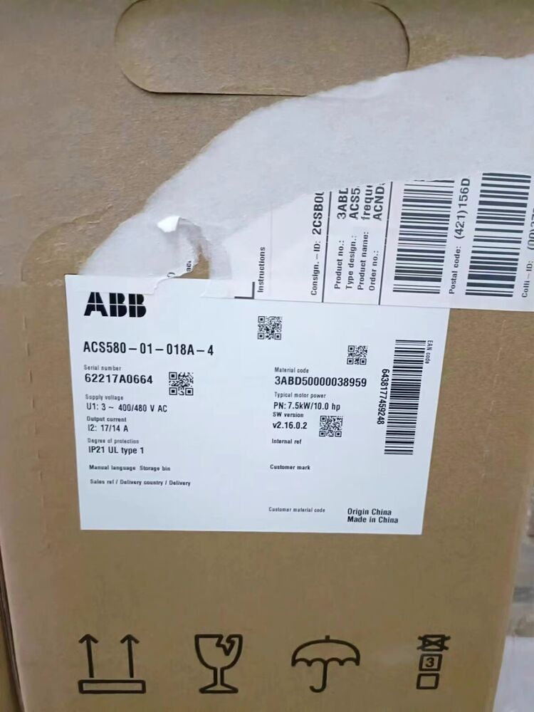 New ABB Inverter ACS580-01-018A-4 ACS58001018A4 Expedited Shipping UPS / DHL / Fedex