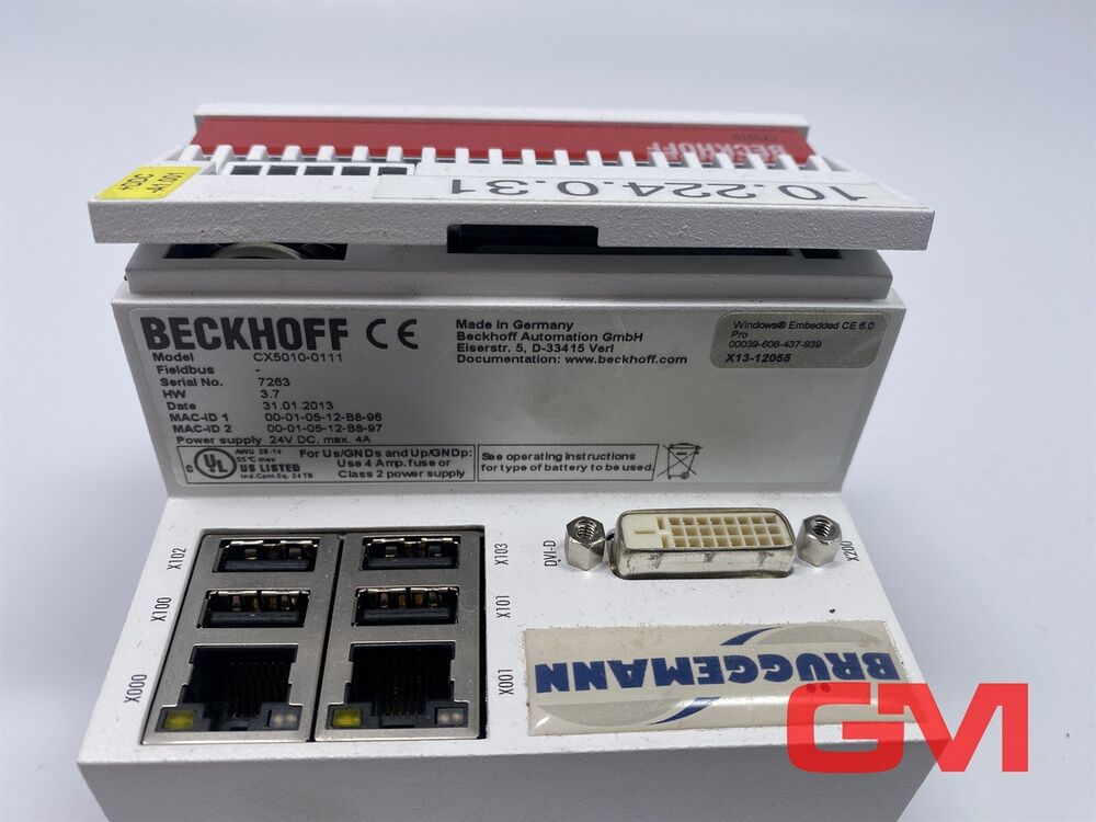 Beckhoff CPU Module CX5010-1111 K-Bus Hw 3.7 Flash Card CX1900-0013