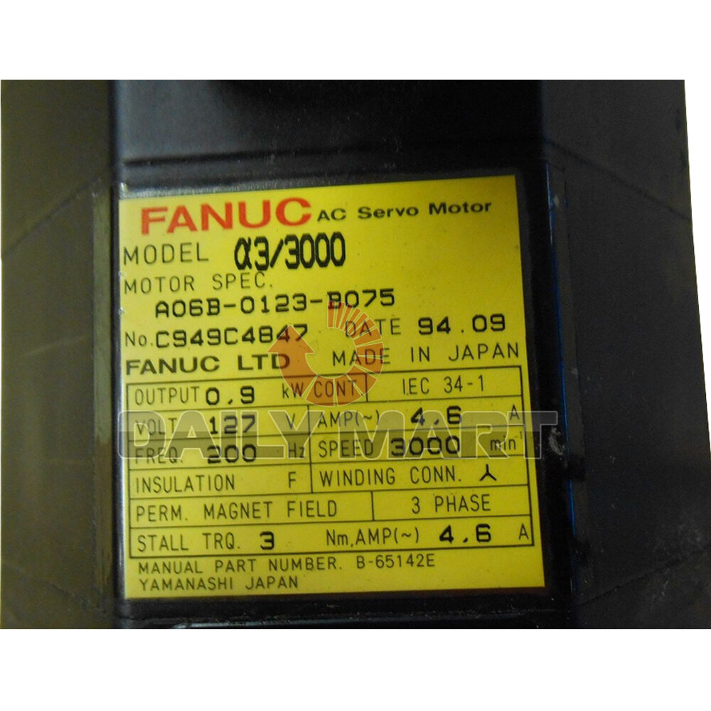 Used Fanuc Servo Motor A06B-0123-B075 A06B0123B075