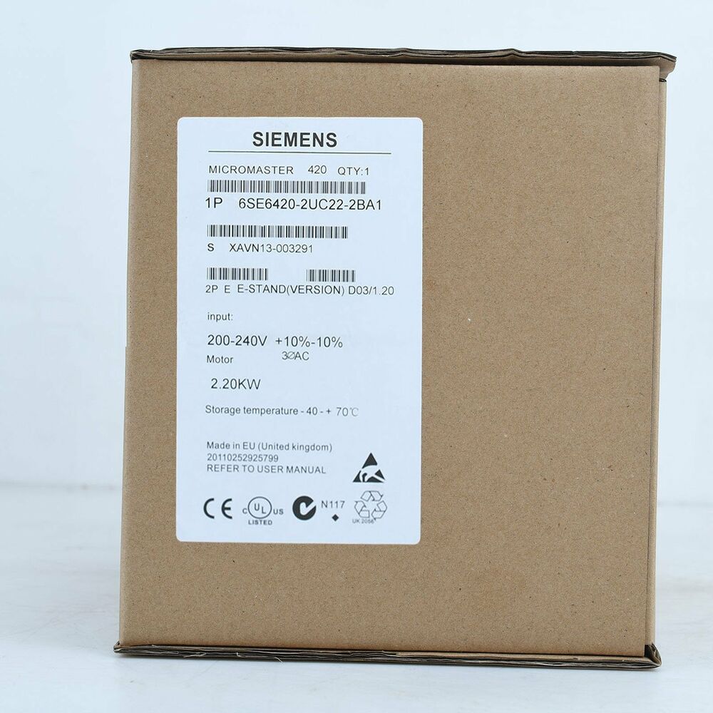 New Siemens 6SE6420-2UC22-2BA1 6SE64202UC222BA1 MICROMASTER420 without filter