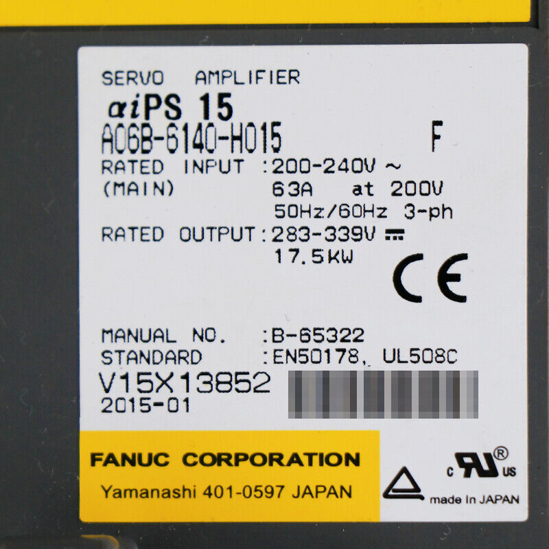 FANUC Used Condition A06B-6140-H015 Operate well A06B6140H015 UPS / DHL / Fedex